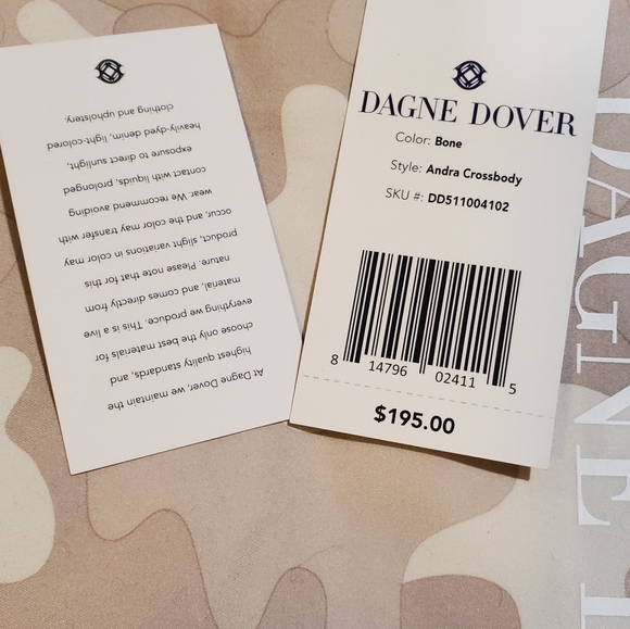 Dagne Dover Andra Crossbody Bag Bone Leather Pebbled New with Tags - Picture 10 of 10